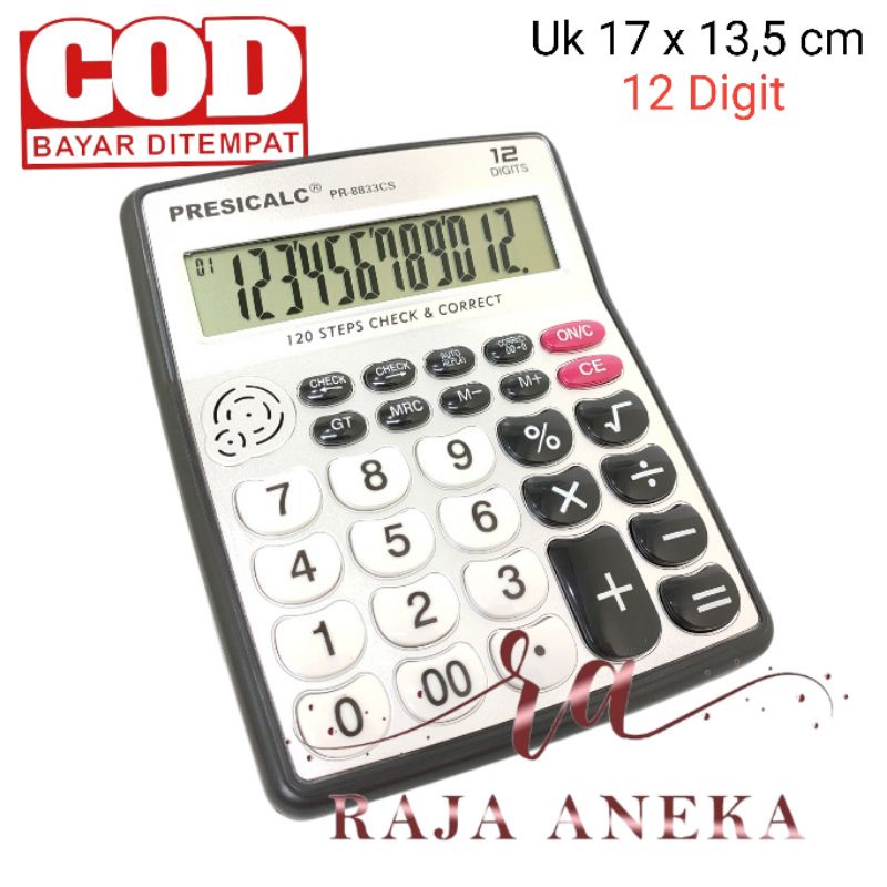 

CALCULATOR KALKULATOR PRESICAL PR 8833 CS CEK ULANG RECHECK CORRECT FUNCTION 120 STEPS KALKULATOR