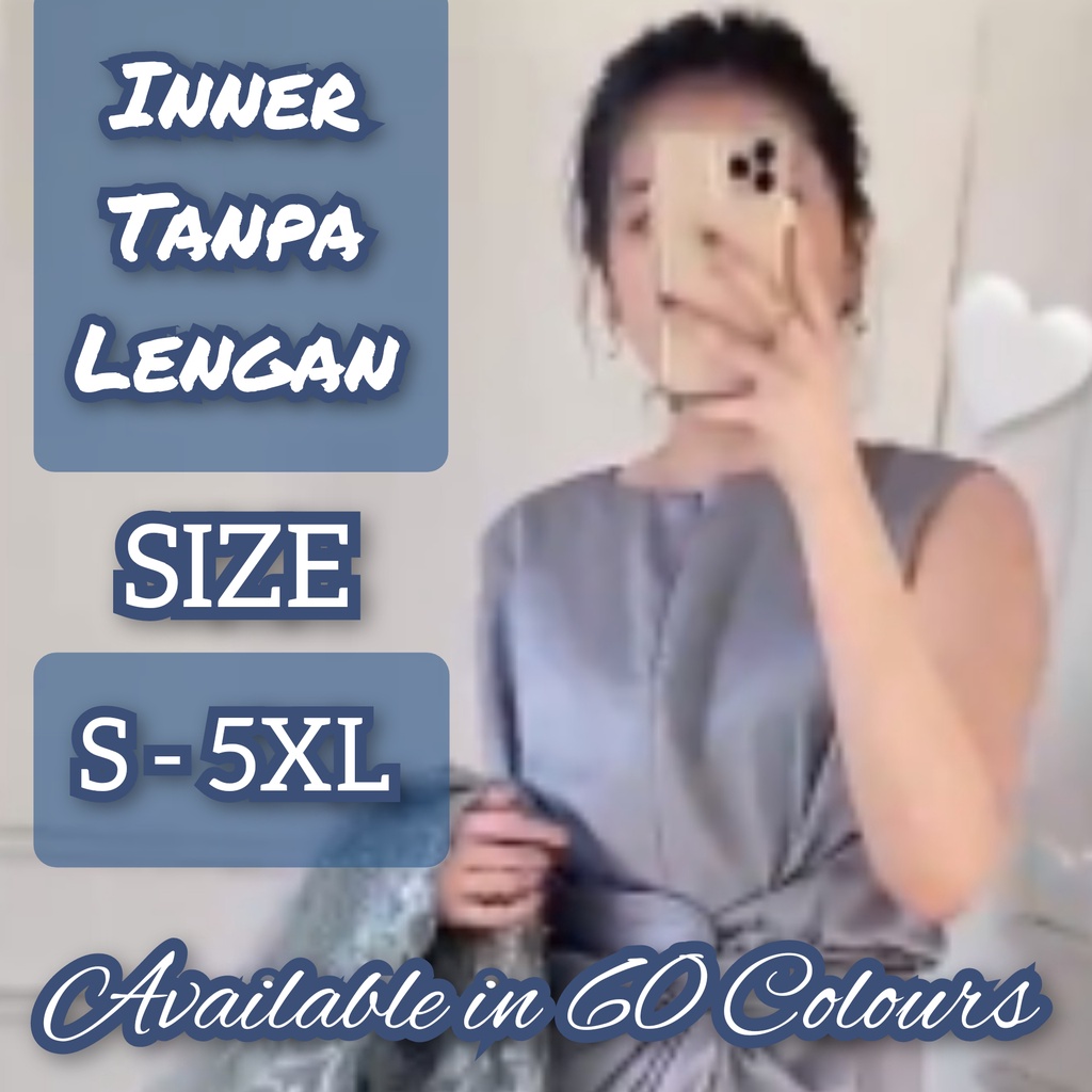 Inner Manset Tanpa Lengan 5XL 4XL 3XL XXL XL L M S JUMBO / Extra BIG SIZE Satin Velvet Premium
