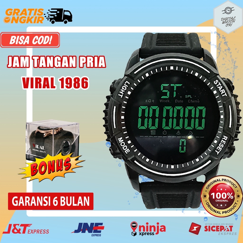 B7 JAM TANGAN DIGITAL PRIA VIRAL 1986 ANTI AIR JAM TANGAN COWOK COWOSPORT SPORTY ARLOJI LAKI LAKI JM