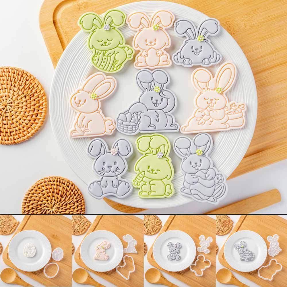 Solighter Cetakan Kue Kering Kartun Baking Paskah Fondant Kue Alat Cetakan Stempel Timbul Cookie Mold