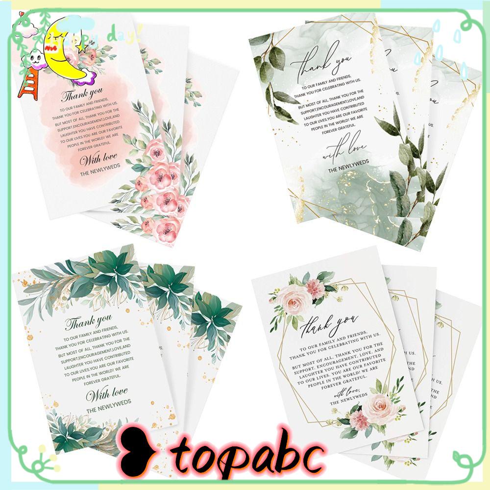 Top 50PCS/Pack Kartu Ucapan Terima Kasih DIY Perlengkapan Pesta Meja Centerpieces Bunga Daun