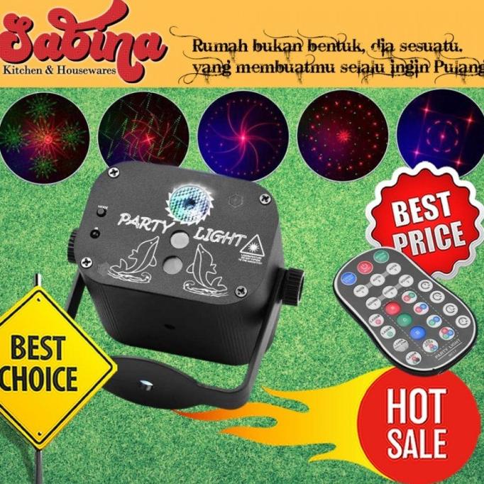 Lampu Proyektor Laser LED Panggung Disco Party 60 Pola Sensor Suara