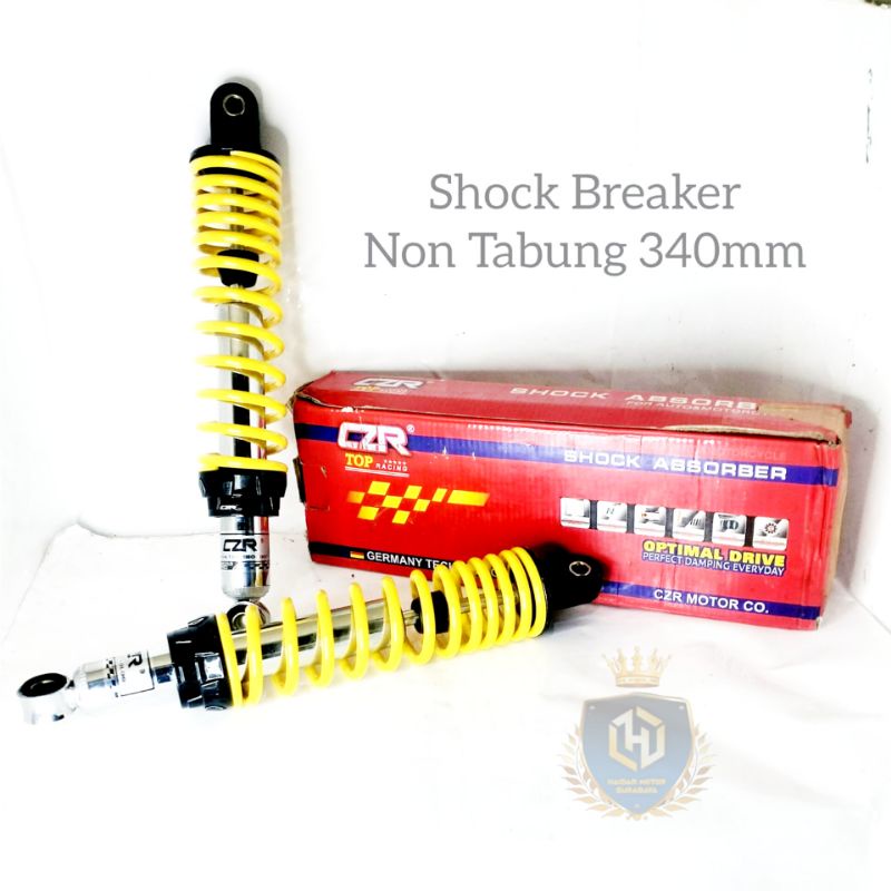 skok variasi non tabung breaker belakang 340mm yellow/shock variasi bebek termurah/skok grosir surab