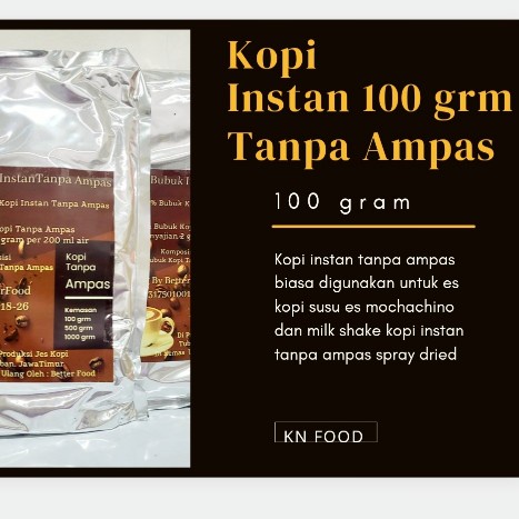 

Kopi Premium Instant Coffee 1 ONS | Kopi Bubuk TANPA AMPAS 100 gr