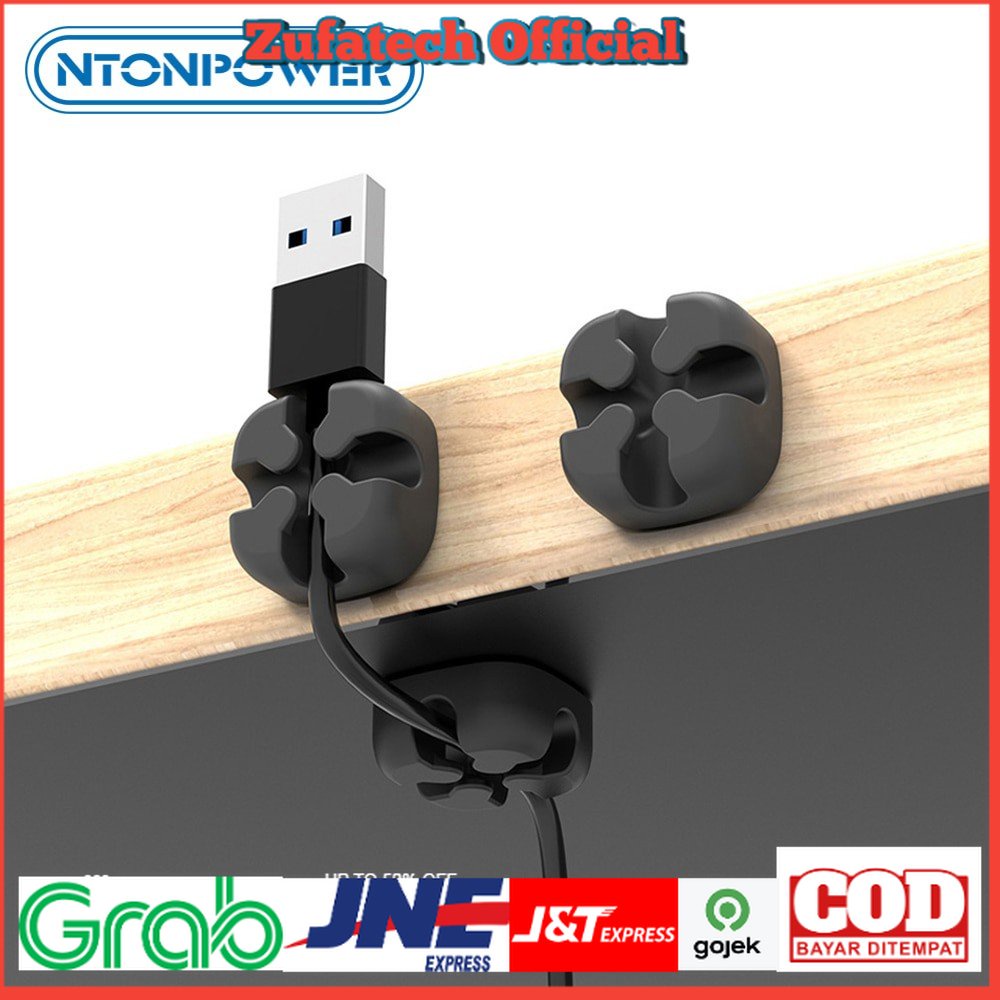 NTONPOWER Cable Clip Cross Holder Manajemen Kabel 1Pcs - CMS-10 - Black