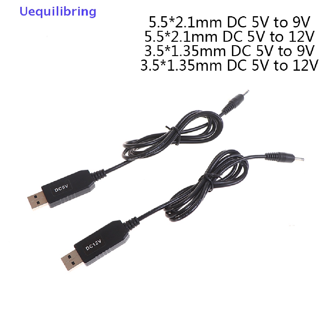 Uequilibring USB power boost line DC 5V Ke 9V 12V Step UP Adapter Kabel 3.5 * 1.35mm 5.5 * 2.1mm Baru