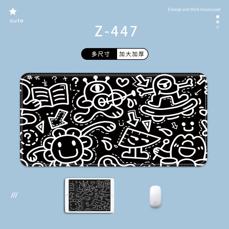 Graffiti Series Ukuran Besar Mouse Pad Kartun Art Laptop Keyboard Pad Anti-slip Seaming Desk Pad Oversized