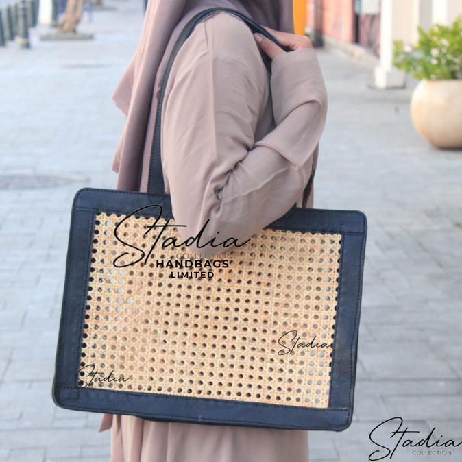 Hand Bag Wanita Original Leather Import | Tas Anyaman Rotan Tote Bag