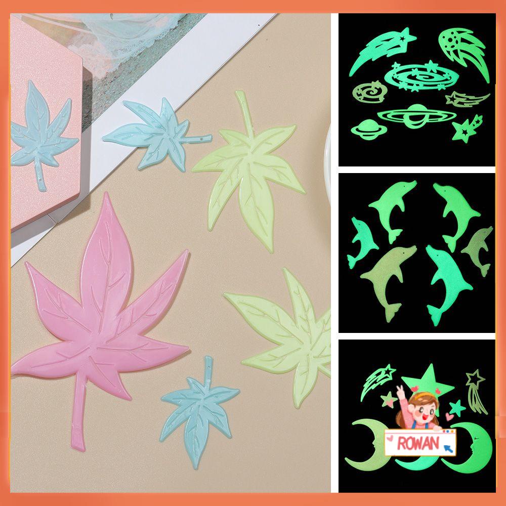 R-flower Luminous Stiker Dinding Dekorasi Rumah 3D Removable Colorful Star Moon