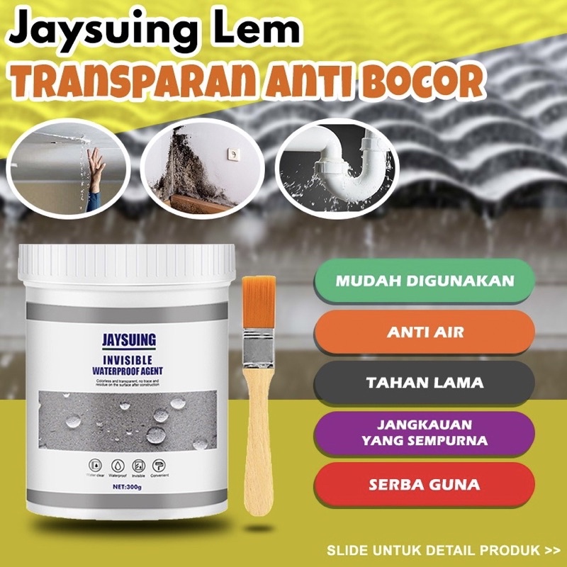 300gram Lem Transparan Jaysuing  Cat Anti Bocor Invisible Waterproof Free Kuas Insulating Sealant Serbaguna