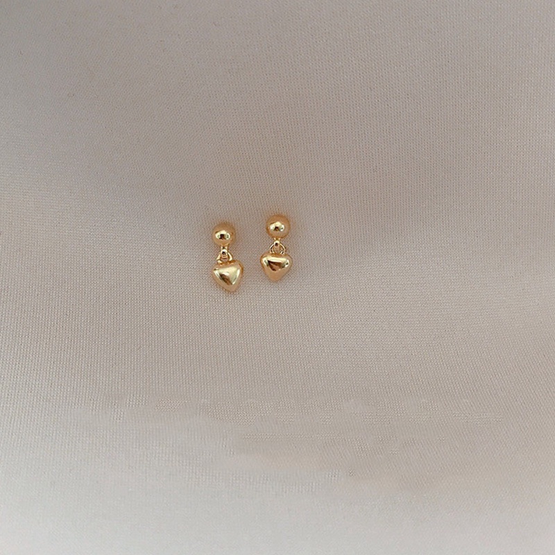 Fancyqube S925 Jarum Perak Cinta Kecil Sederhana Mutiara Imitasi Gadis Bersih Merah Temperamen Anting Hadiah Mahasiswa Perhiasan Anting Untuk Wanita