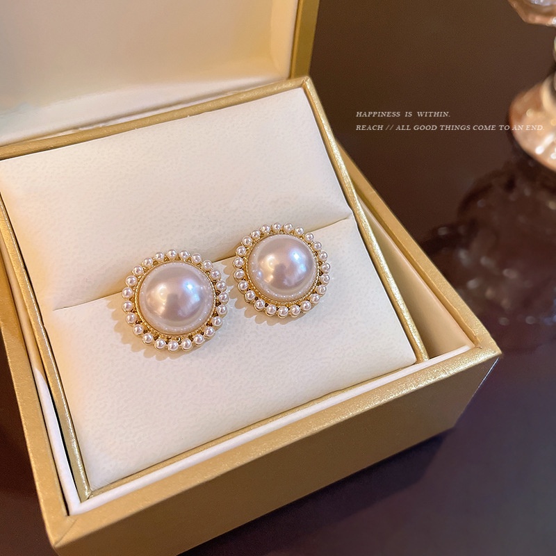 Fashion Anting Mutiara Untuk Wanita Tindik Hypoallergenic Stud Earring Retro Aksesoris Perhiasan