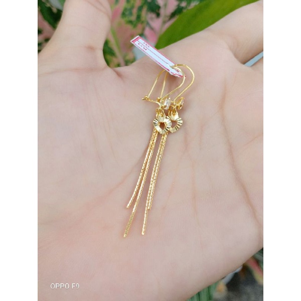 anting jurai perak asli lapis emas 22k