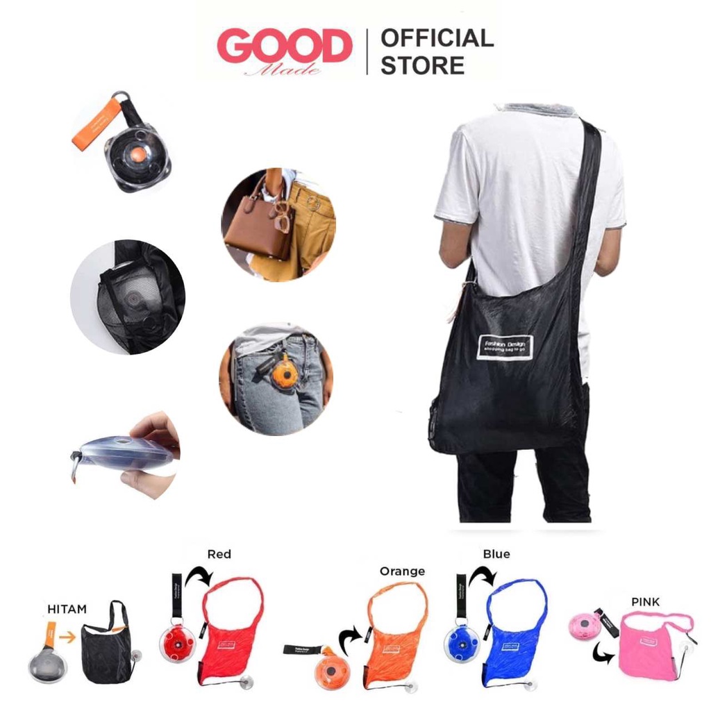 GOOD MADE - KEYA Tas Belanja Gulung / Shopping Bag Roll Up / Kantong Belanja Serbaguna Praktis | COD