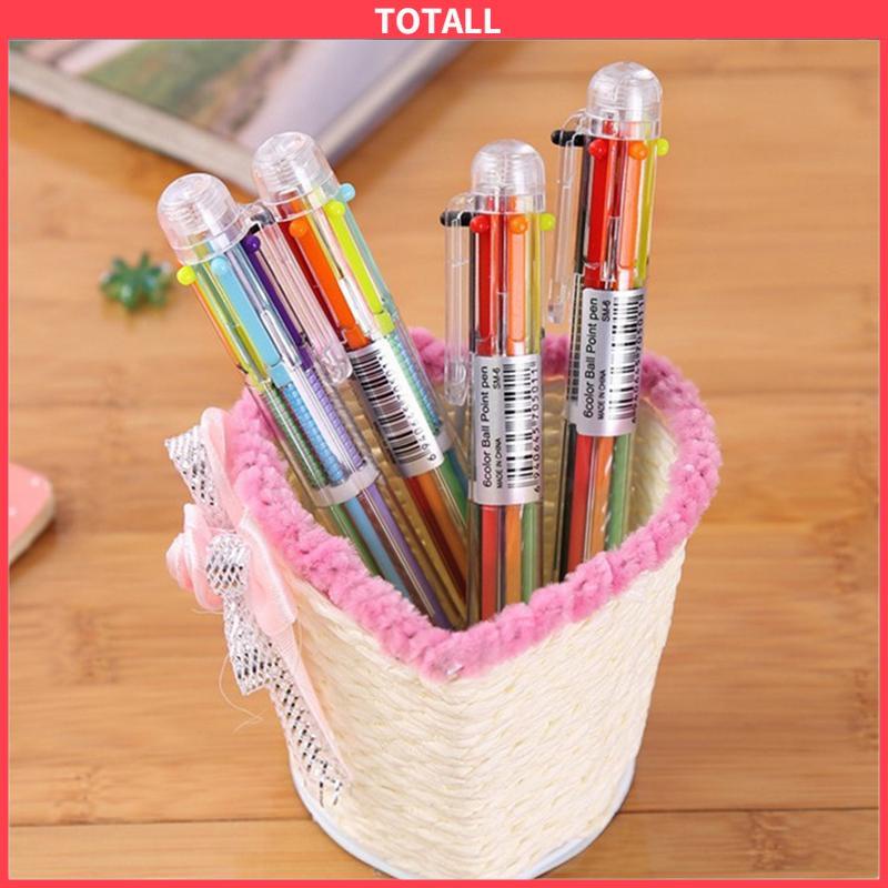 COD Bolpen 6-in-1 0.5MM Multi Warna Untuk Stationery Anak Sekolah Kantor bolpen-Totall