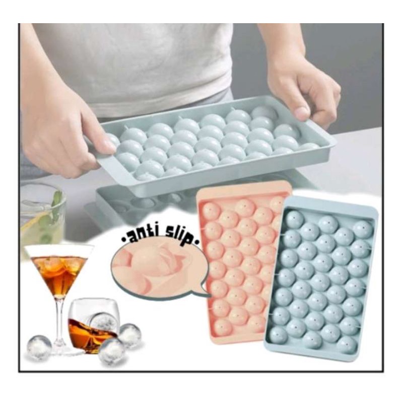 Cetakan Es Batu Bulat 33 / Cetakan Jelly Round Ice Cube Tray 33 Slot 33 butir