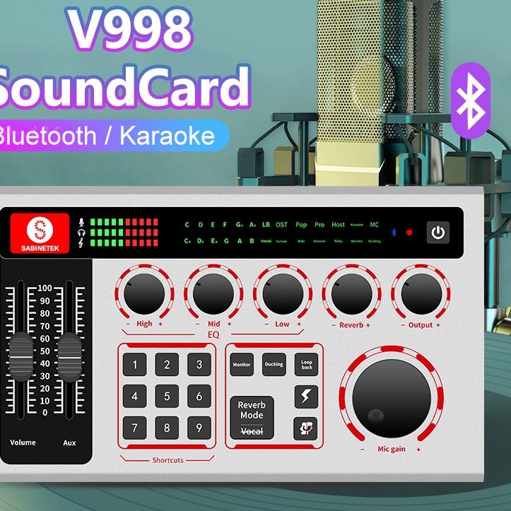 NEW  6.6 Bonkyo F998 SoundCard Microphone Sound Audio Interface Mixer Sound Card Mixing Console Ampl