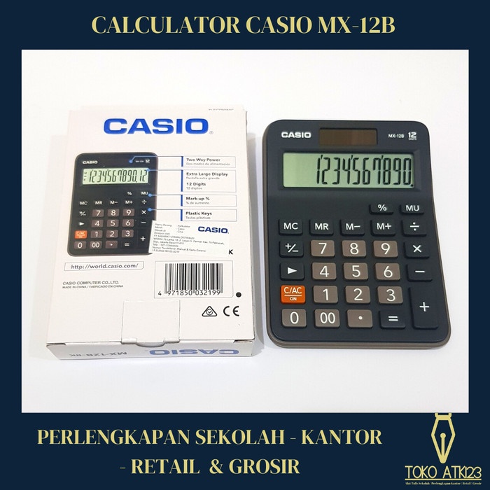 

BERMUTU Calculator / Kalkulator Merk Casio MX-12B Extra Large Display