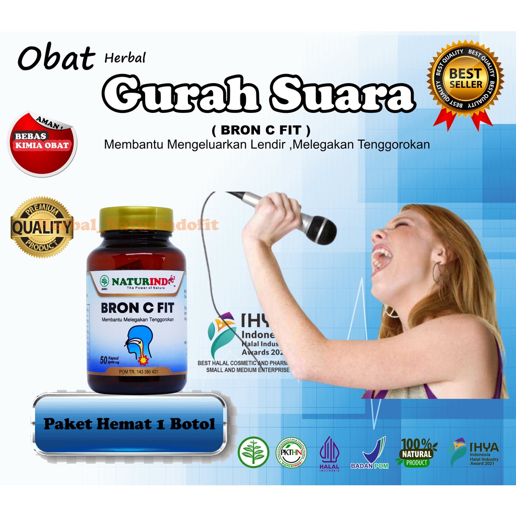 Obat  gurah suara Merdu kapsul Herbal Peluruh Lendir Bron c fit