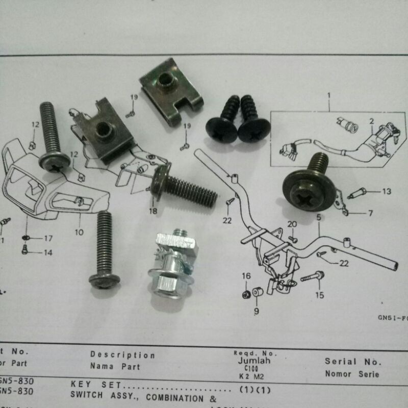 baut baud set batok lampu depan honda astrea grand legenda