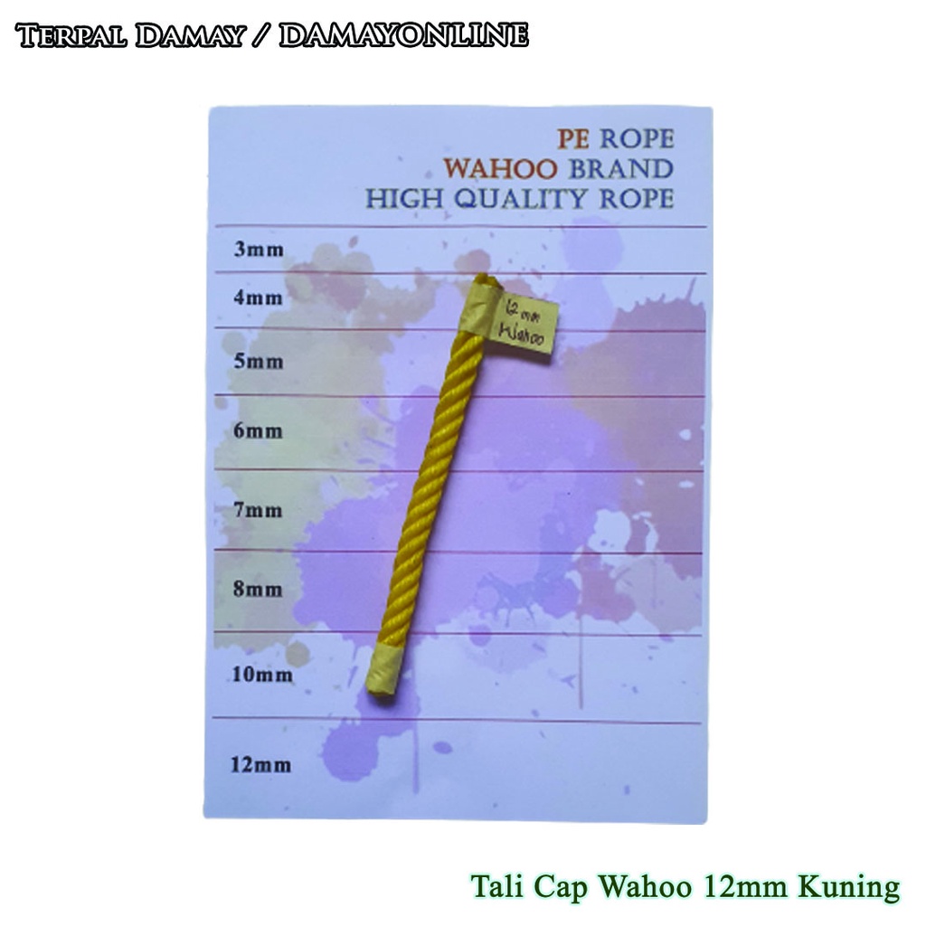 

Tali Tambang PE Cap Wahoo 12mm Kuning / Meter ( Harga Per Meter )