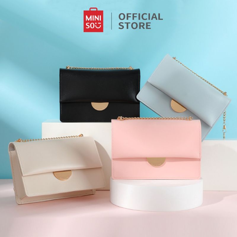 Miniso Tas Selempang Wanita Semicircular Sling Bag Women Hardware Chain Shoulder Bag