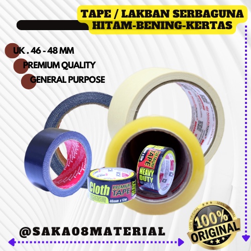 

PROMO SELOTIP LAKBAN TAPE HITAM 46 - 48 MM TERBARU / LAKBAN HITAM / SELOTIP BENING / TAPE KERTAS / TAPE PUTIH / PEREKAT ITAM / MASKING TAPE / LAKBAN ANTI BOCOR / LAKBAN 90 50 20 YARD / SOLATAPE / SOLATIP / ISOLASI COKLAT / LAKBAN TERLARIS @SAKA08MATERIAL