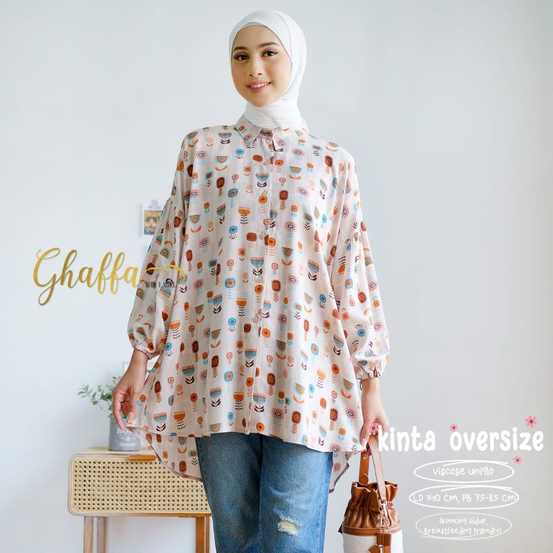 KINTA OVERSIZE BY GHAFFA THE LABEL / BLOUSE JUMBO MOTIF WANITA MUSLIMAH / blouse ld140