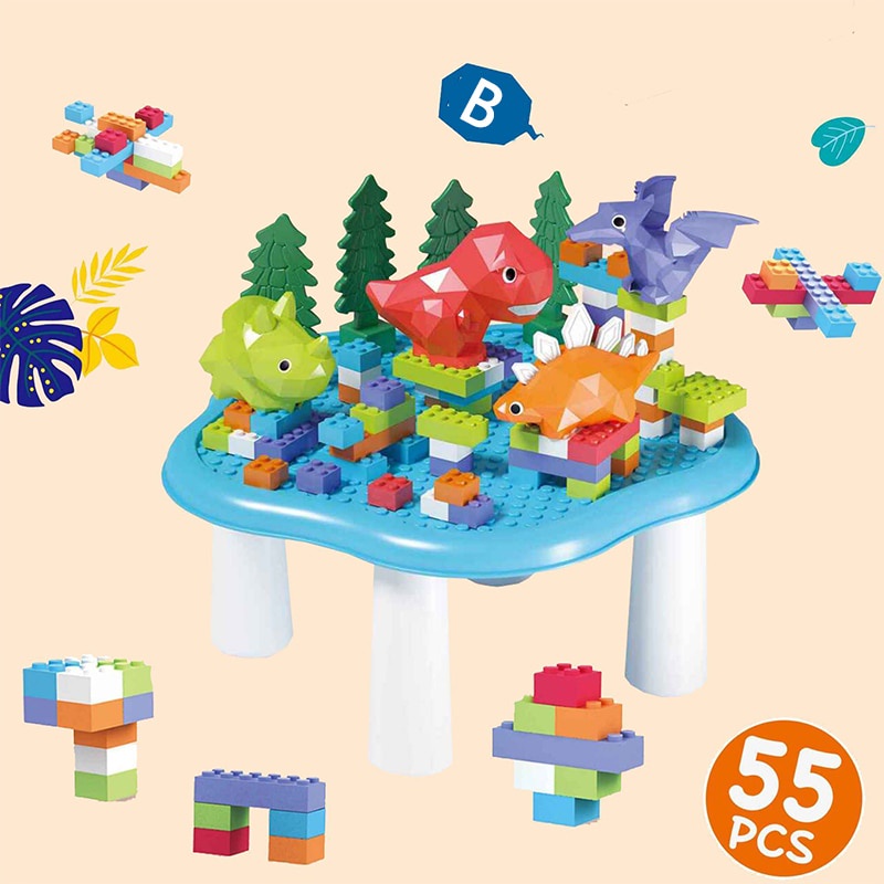 Meja Balok Dinosaurus 4D Puzzle Block Puzzle Mainan Balok Susun Puzzle Balok Mainan Dinosaurus Mainan Balok Anak