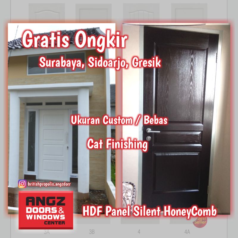 Pintu Angzdoor HDF Panel HoneyComb Model Klasik Modern Cat Finishing Custom