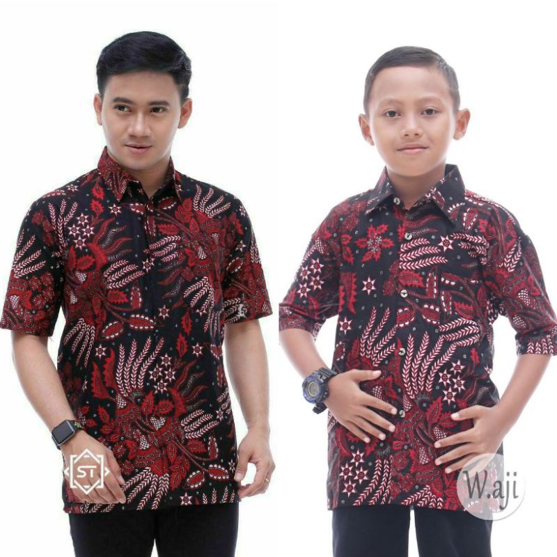 Batik_Ahsan - Batik Couple Ayah Anak Hem Batik Pria Lengan Pendek Hem Batik Anak NEW ARRIVAL