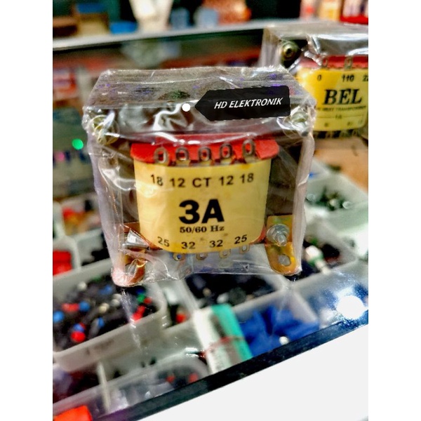 Trafo 3A merk BEL 3 Amper ct 32 extra 1amper murni