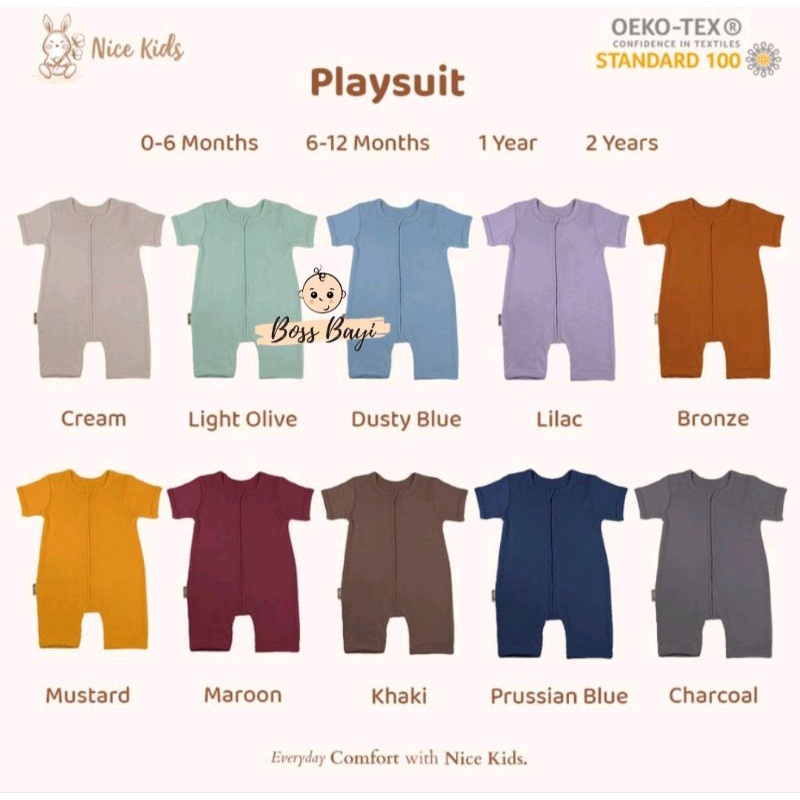 NICE KIDS - Basic Playsuit Baby / Romper Bayi