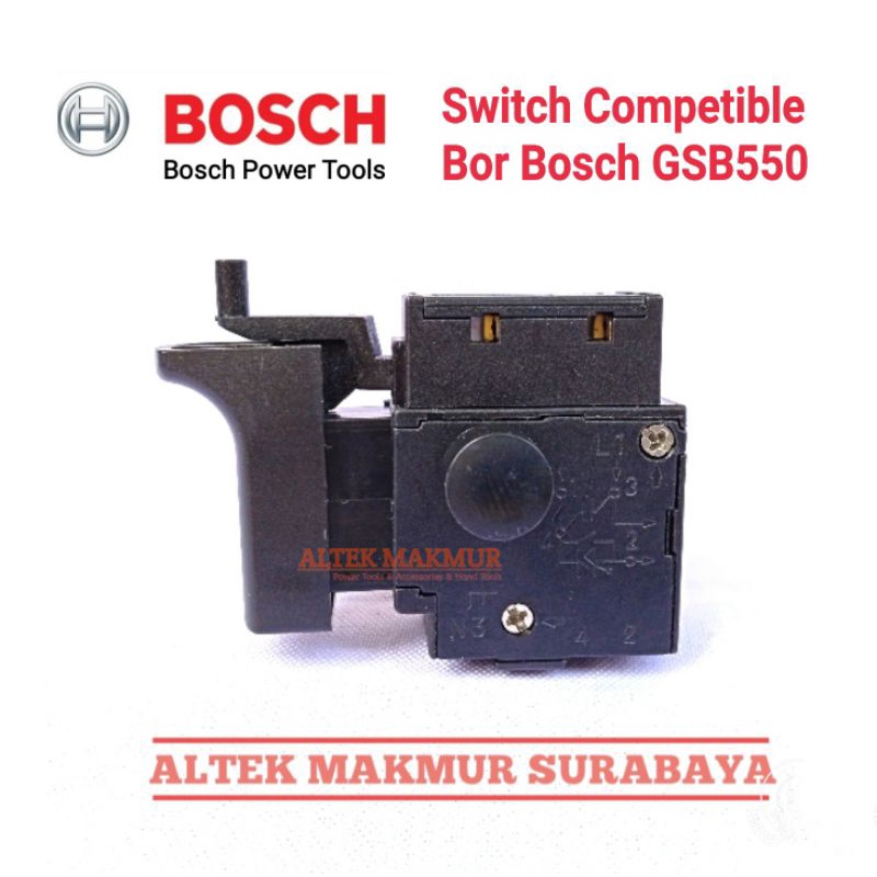 SWITCH MESIN BOR BOSCH GSB 550 / SAKLAR BOR BOSCH GSB550 TUAS / SKAKEL SAKELAR ON OFF TOMBOL BOR BOS