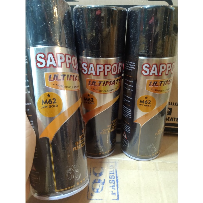 cat spray pilok pilox cat semprot sapporo ultimate saporo m62 JKW gold emas gold metallic kuning emas 400ml