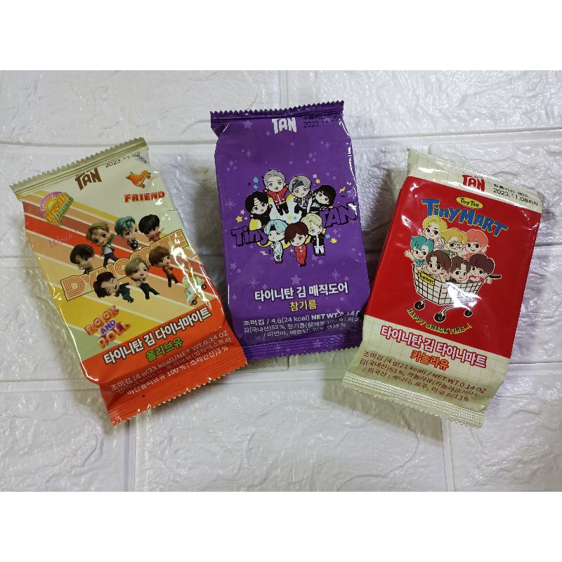 BTS Tiny Tan - Dried Seaweed Laver Nori/Cemilan Sehat/Rumput Laut Ecer Isi 1 Pcs