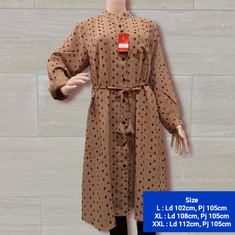 TUNIK THREE COINS FULL KANCING CRINKLE URAGIRI REMAJA/DEWASA | TUNIK 3C