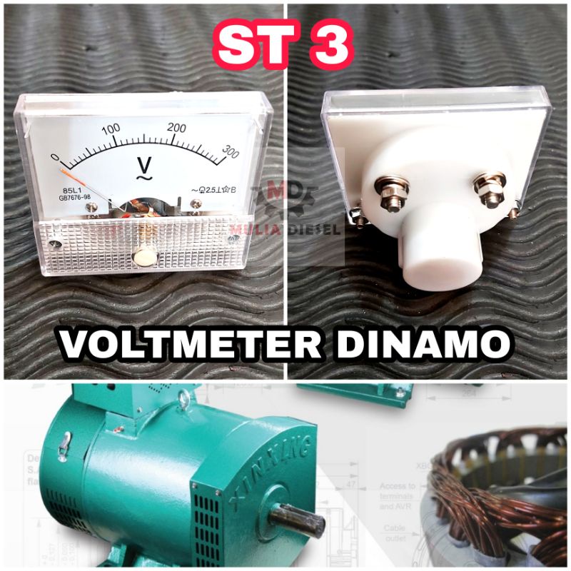 Voltmeter Volt Dinamo Listrik Alternator 500 V ST3 ST5 3000 5000 WATT