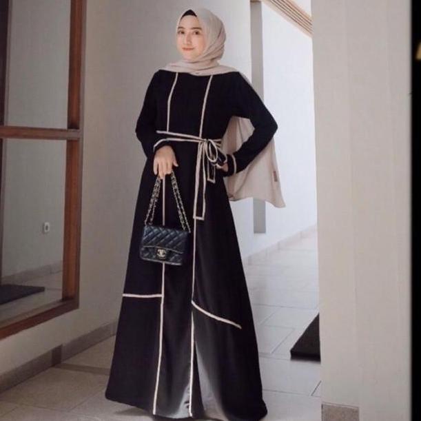PKJ.11De22ᴵ– Abaya Turkey Hitam Busui Turki Basic Simpel Polos baju gamis wanita2021