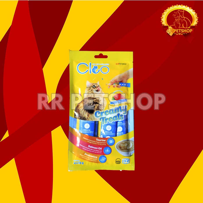 Snack Cemilan kucing Cat treats Cleo Creamy Non Meo bio Creamy 4X15 GR