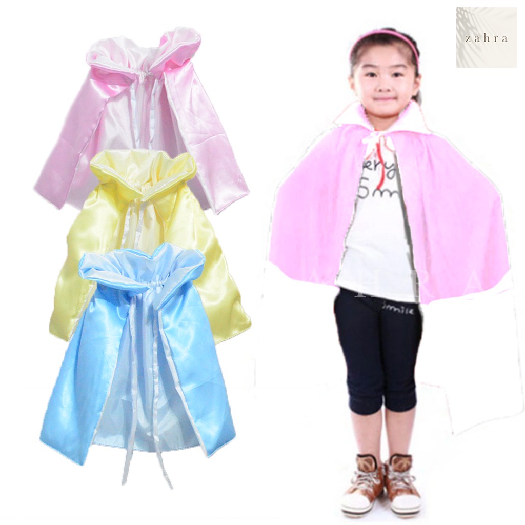 JUBAH ANAK PASTEL - Colorful Cloak Kids Warna Warni Disney Costum Cosplay Prince Princess Fairy Tale  Aksesoris Hiasan Fashion Murah