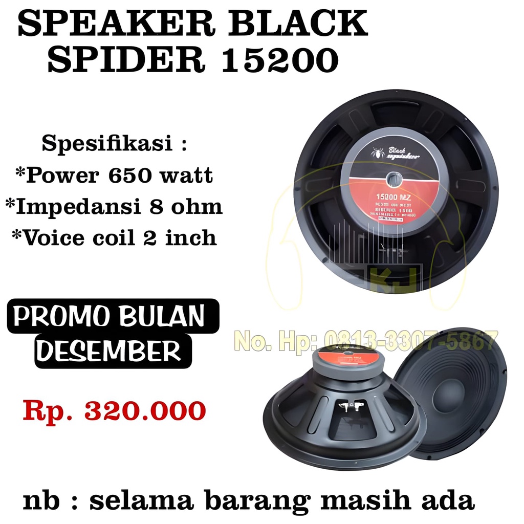 SPEAKER BLACK SPIDER 15inch 15200 Spiker black spider BS 15200 15"