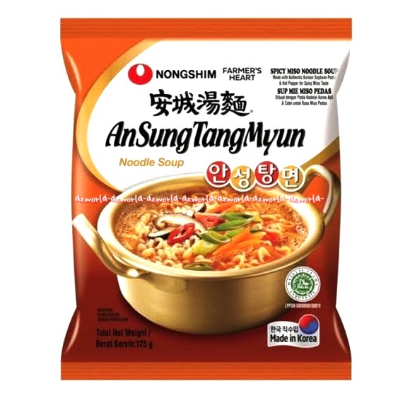 

Nongshim Ansung Tang Myun Noodle Soup 125gram Mie Kuah Sup Mie Miso Pedas Mi kuah Dengan Rasa Pedas Khas Korea Ansungtangmyun