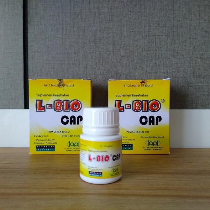 L-Bio Cap - L Bio Capsul - Suplemen Pencernaan - Botol isi 15 Kapsul