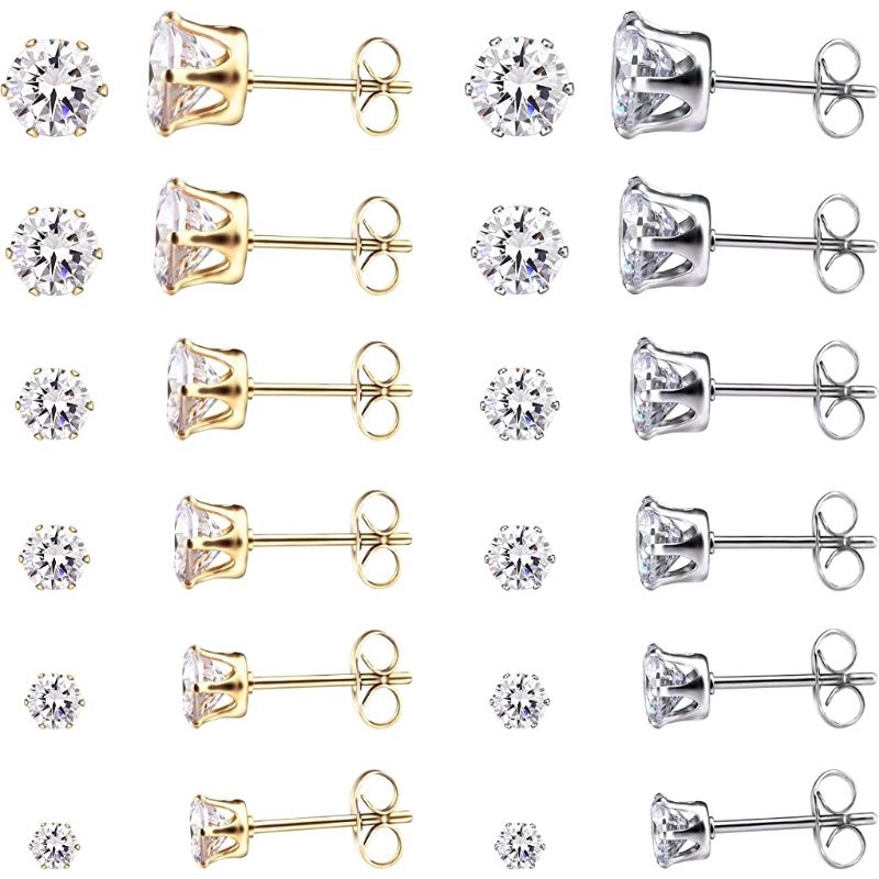 Anting Titanium Tusuk / Anting Stud/ Anti karat/ Pria dan Wanita