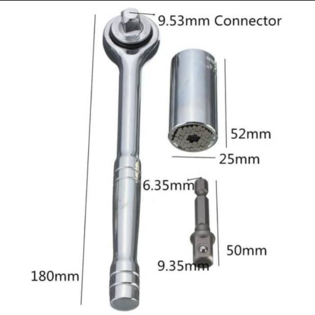 IKILOSHOP Kunci Pas Socket Universal Super Gator Grip Soket Sok Wrench Ring Bolt