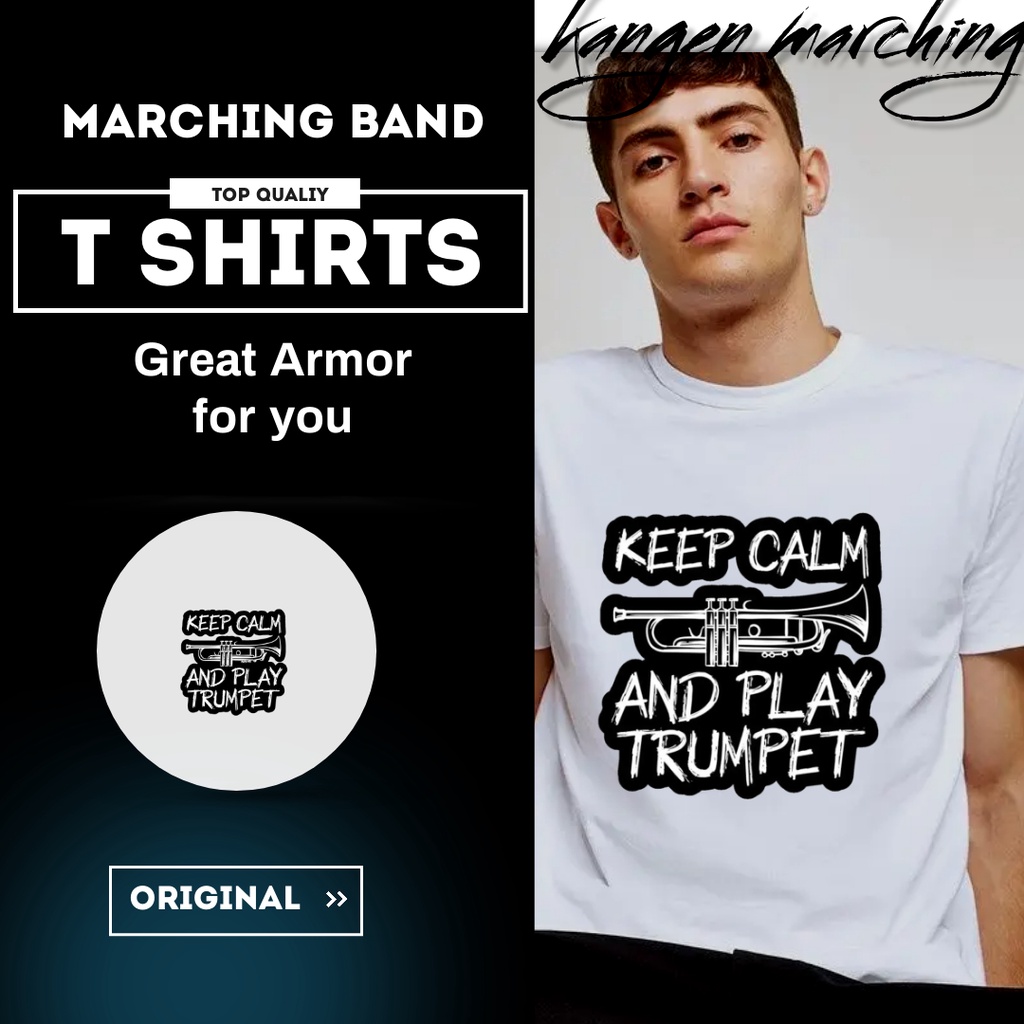 Pakaian Kaos T Shirt Latihan Unik Trumpet Player Pria Wanita Marching / Drum Band Drum Corps Origina