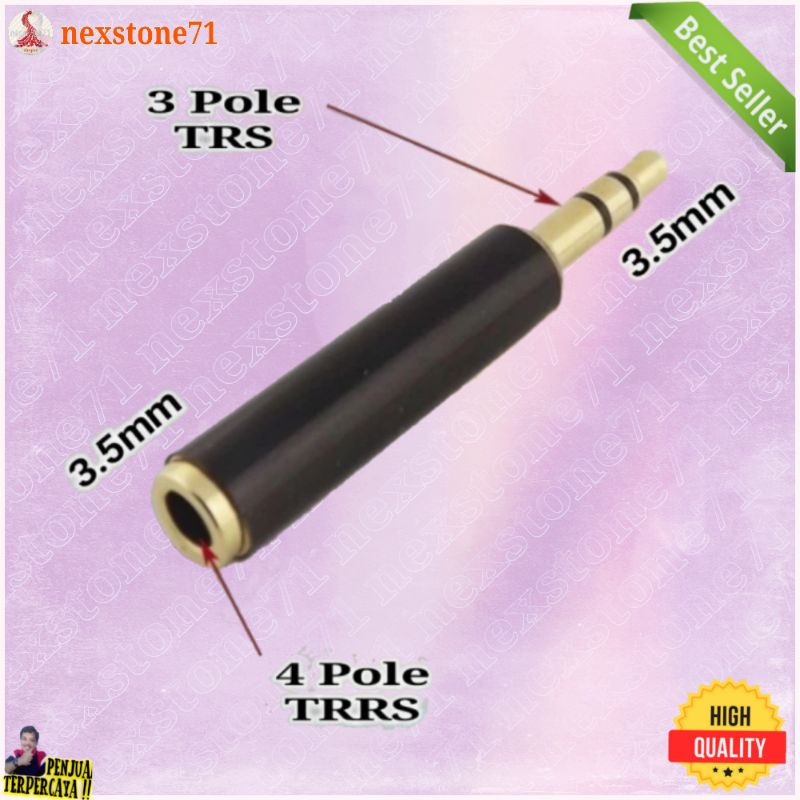 Konverter Audio Jack TRRS ke TRS