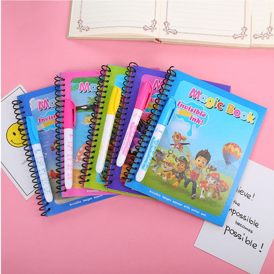 BAJ Mainan Edukasi Magic Water Book Buku Mewarnai Mainan Air Bersih Magic Water Coloring Book Invisible Ink Buku Gambar Mewarnai Anak Spidol Air SS202