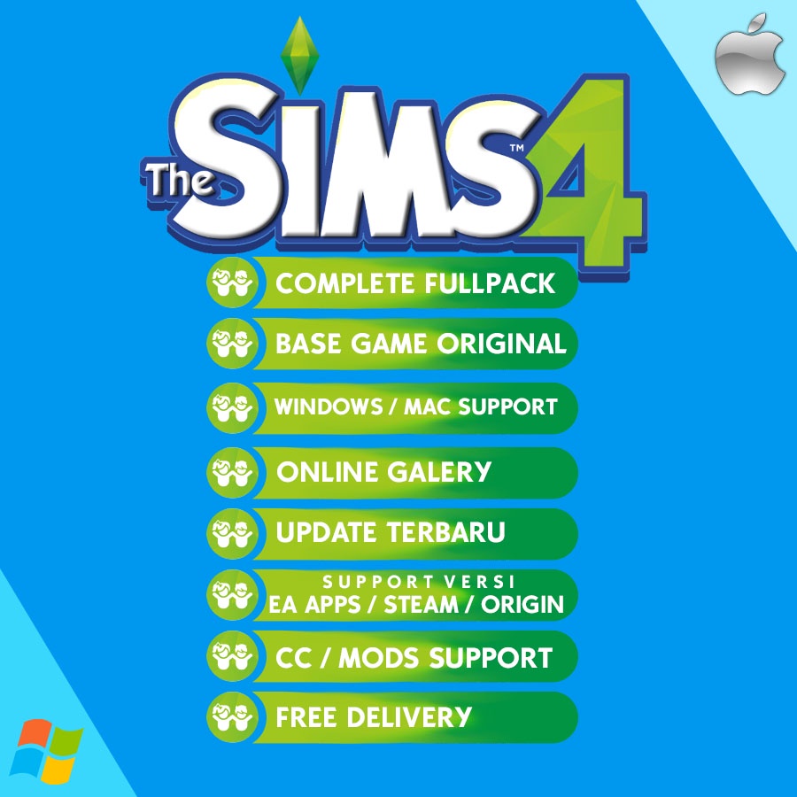 Windows Mac The SIMS 4 ORIGINAL ALL DLC FULLPACK FULL PACK